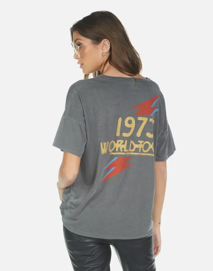 Liberty Bowie 1973 Tour Pigment Black Women039s Lauren Moshi Short Sleeve