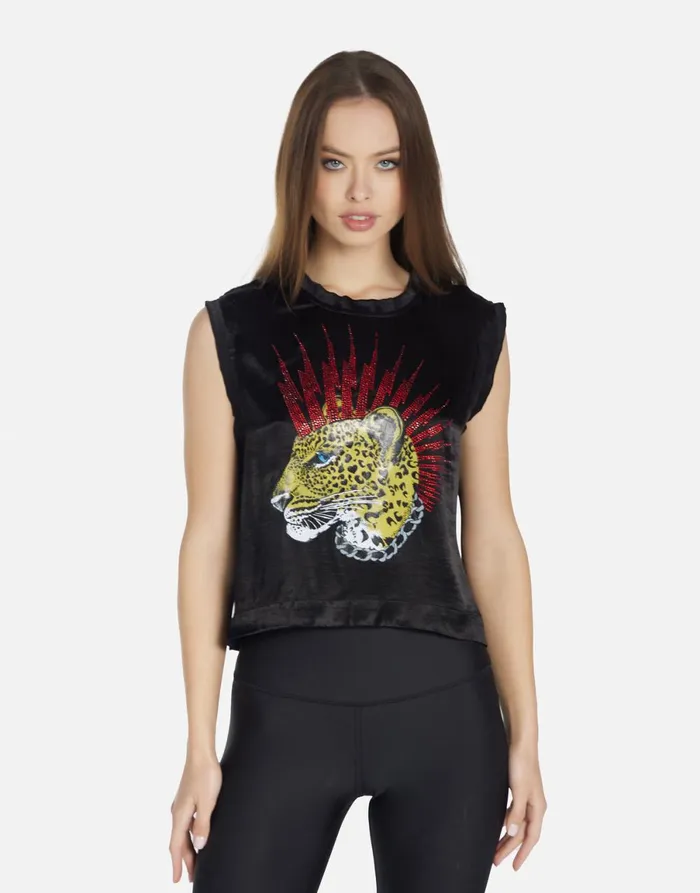 Linette Punk Leopard Black Women039s Lauren Moshi Tanks