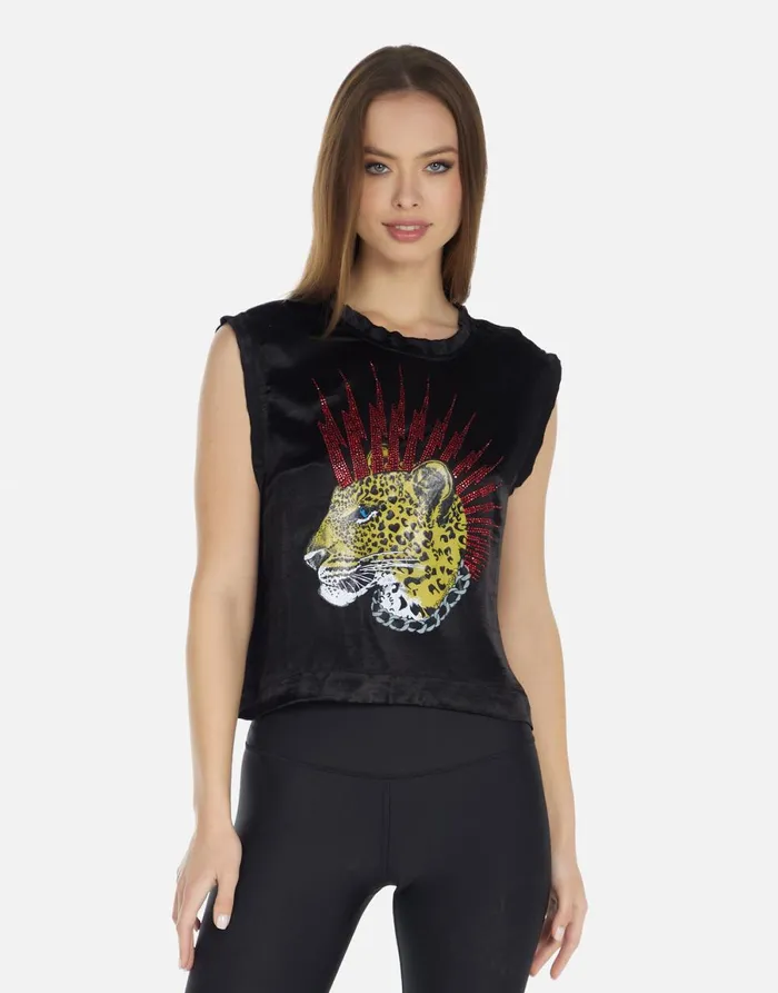 Linette Punk Leopard Black Women039s Lauren Moshi Tanks