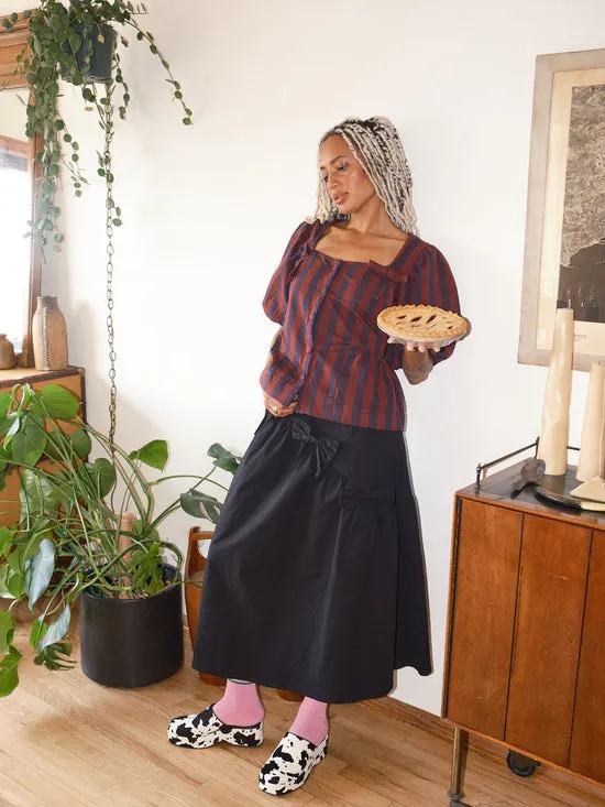 Lisa Says Gah Harriet Blouse Burgundy Navy Stripe Women Tops