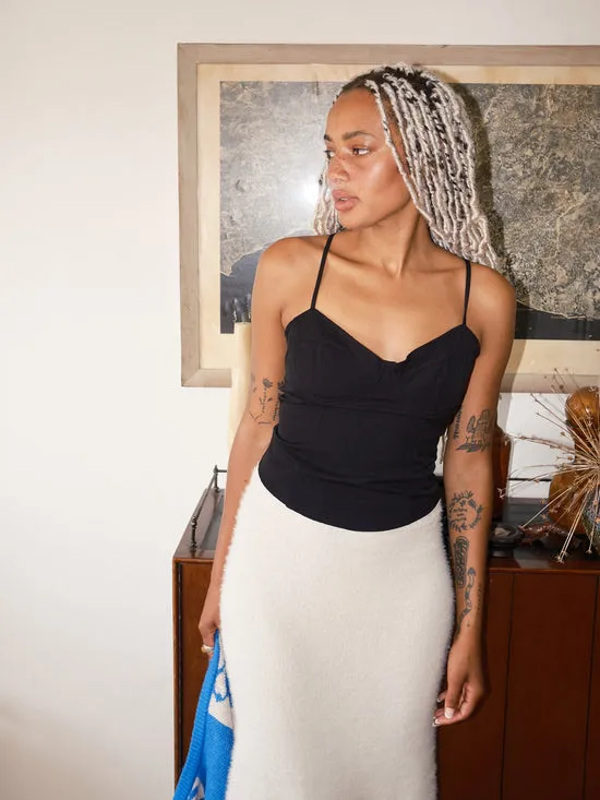 Lisa Says Gah Maude Tricot Skirt Ecru Women Skirts