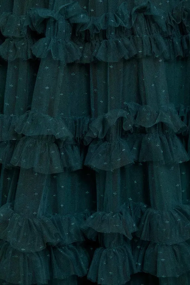 Lisette Ruffle Off Shoulder Gown Green Women Needle and Thread Dresses