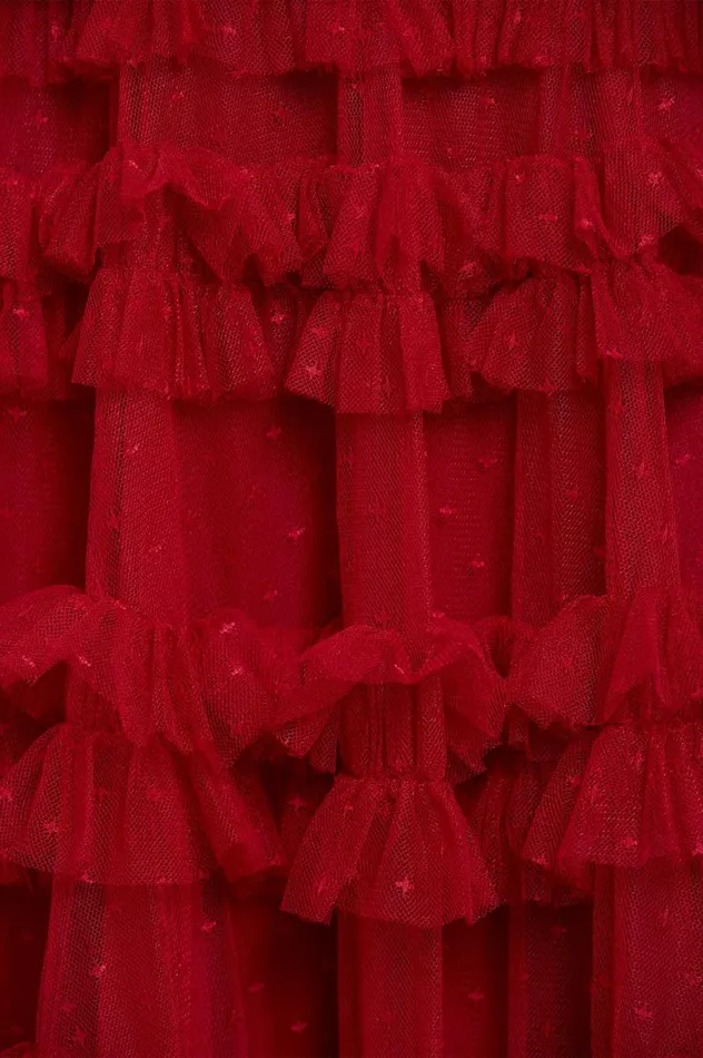 Lisette Ruffle Off Shoulder Gown Red Women Needle and Thread Dresses