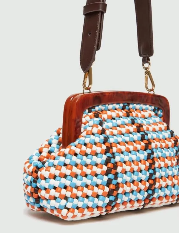 Marella Bags Women Woven Clutch Brown