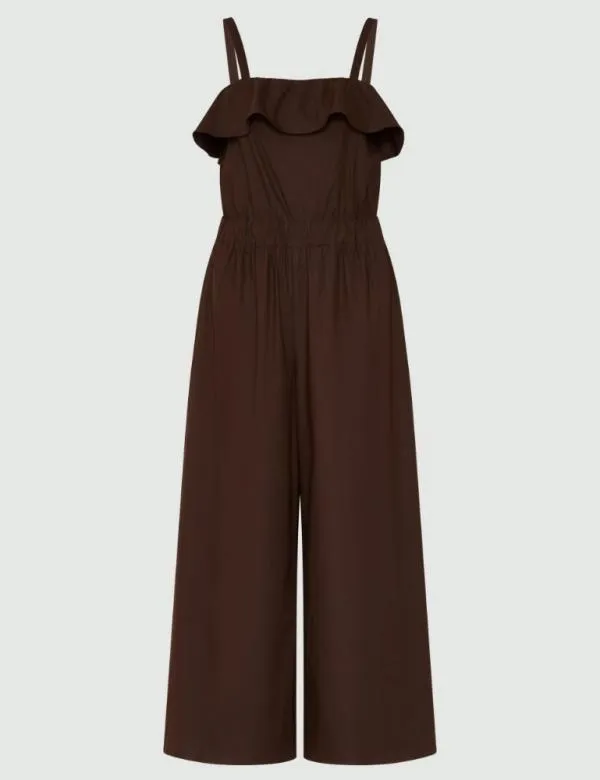 Marella Dresses Women Poplin Jumpsuit Chocolate