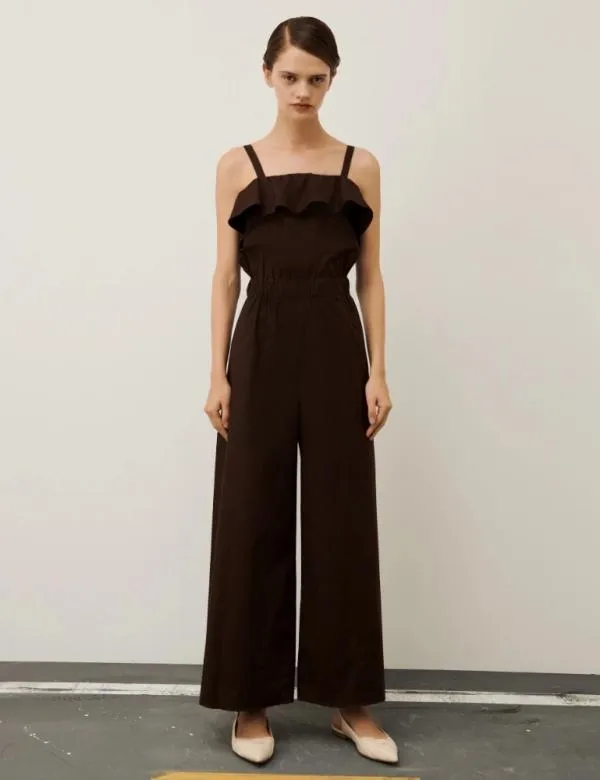 Marella Dresses Women Poplin Jumpsuit Chocolate