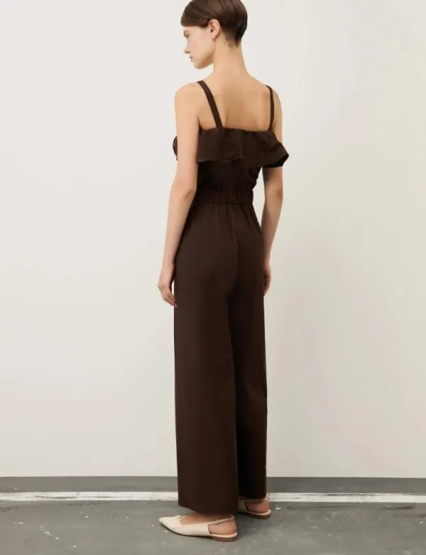 Marella Dresses Women Poplin Jumpsuit Chocolate