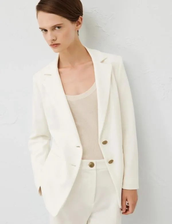 Marella Jackets Women Jersey Blazer White