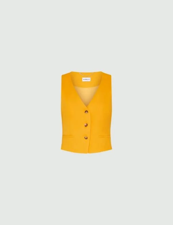 Marella Jackets Women Linenblend Gilet Orange