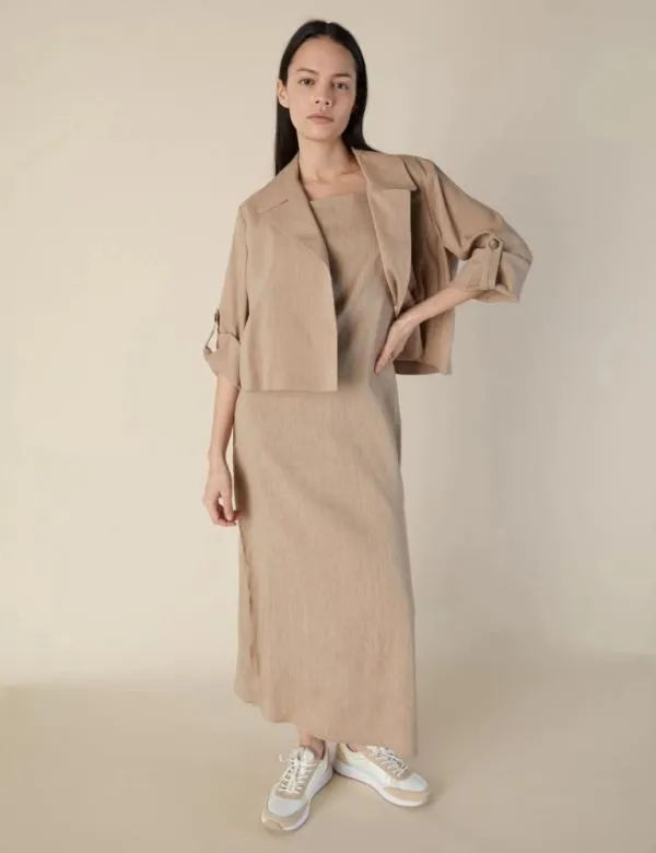 Marella Jackets Women Linenblend Jacket Beige