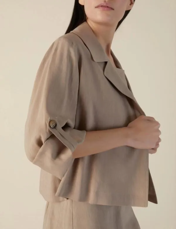 Marella Jackets Women Linenblend Jacket Beige