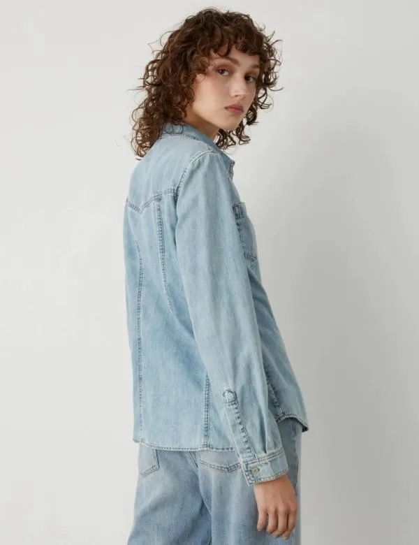 Marella Shirts Women Denim Shirt Blue Jeans