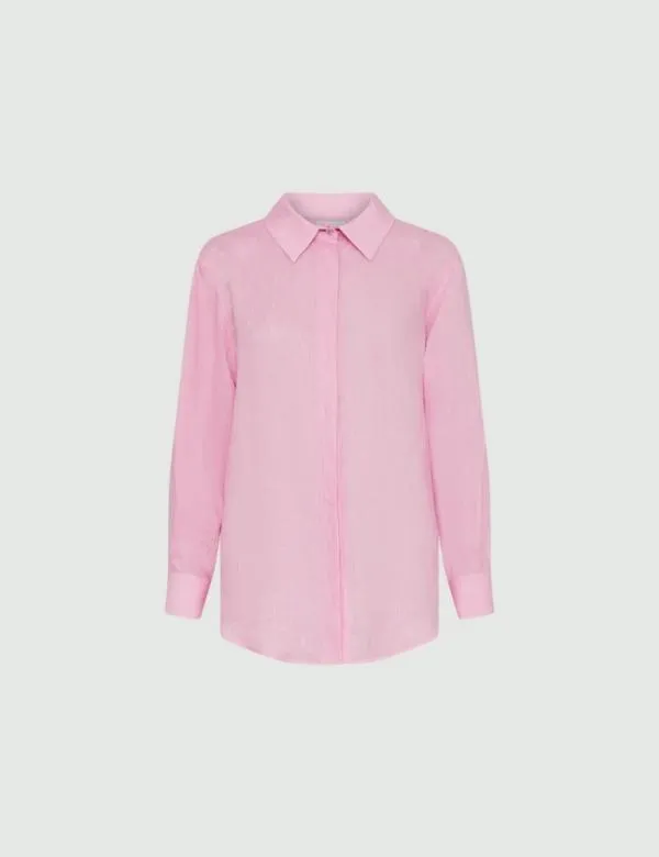 Marella Shirts Women Linen Shirt Pink