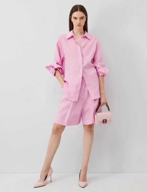 Marella Shirts Women Linen Shirt Pink