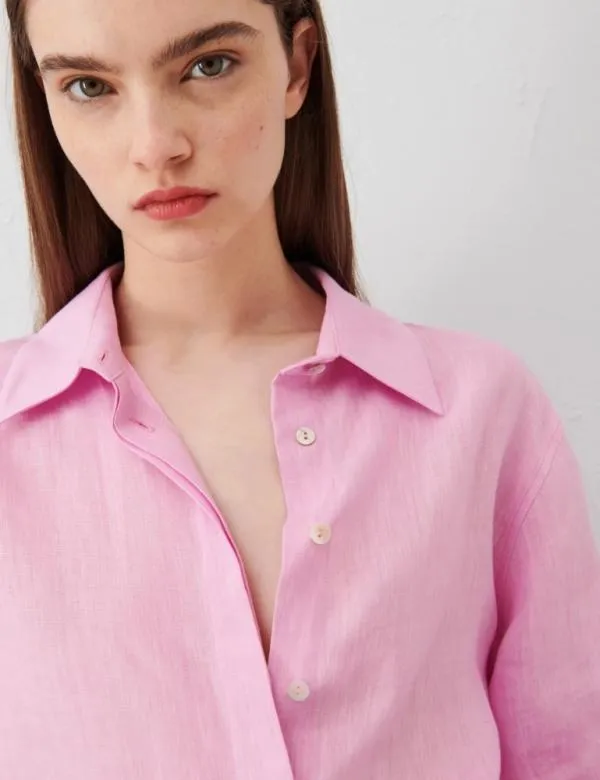 Marella Shirts Women Linen Shirt Pink