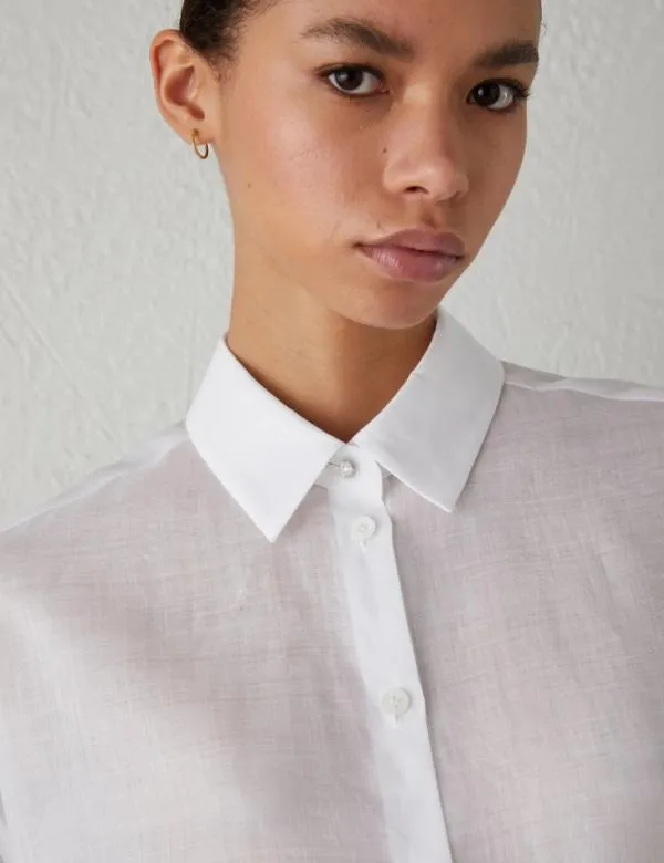 Marella Shirts Women Oversized Shirt White Marella Shirts Women Oversized Shirt White