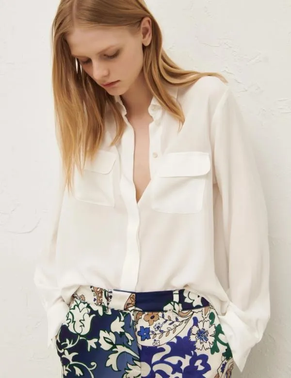 Marella Shirts Women Pocket Tshirt Cream