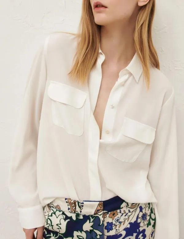 Marella Shirts Women Pocket Tshirt Cream