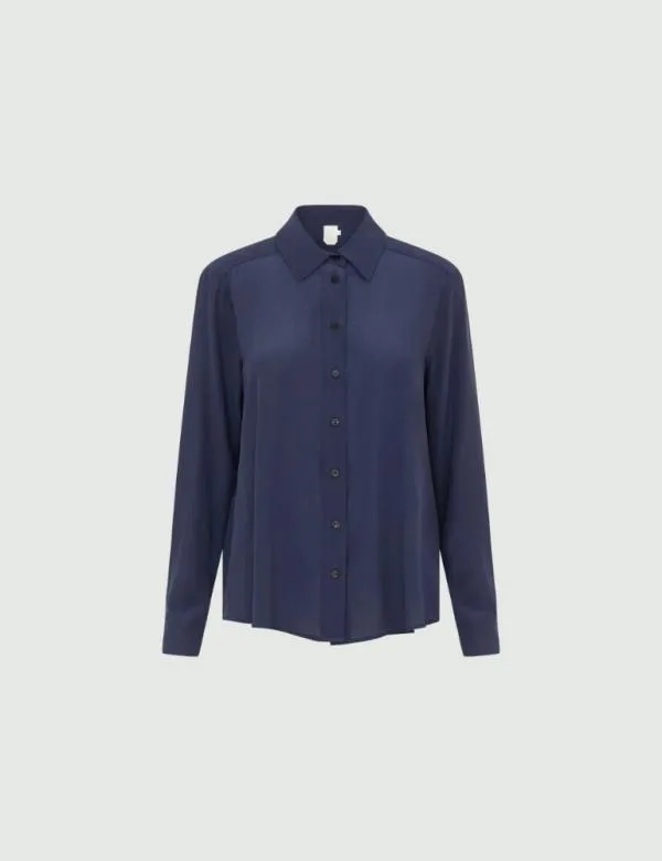 Marella Shirts Women Silk Shirt Midnightblue