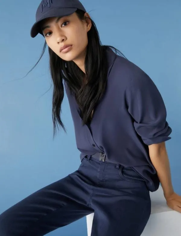 Marella Shirts Women Silk Shirt Midnightblue