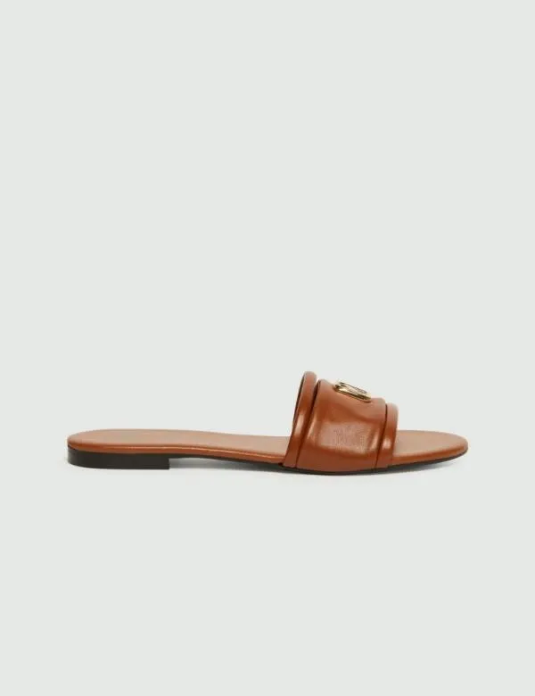 Marella Shoes Women Logo Mules Tobacco