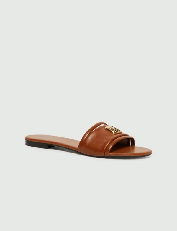 Marella Shoes Women Logo Mules Tobacco