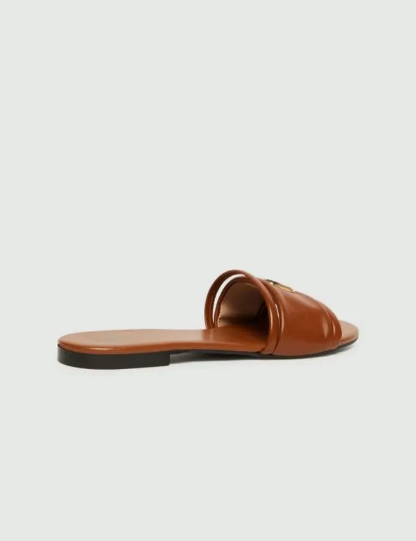 Marella Shoes Women Logo Mules Tobacco