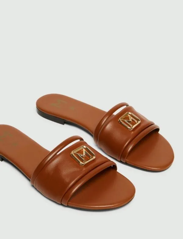 Marella Shoes Women Logo Mules Tobacco