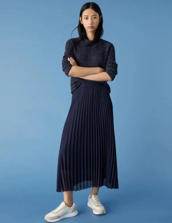 Marella Skirts Women Mesh Skirt Midnightblue