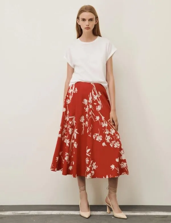 Marella Skirts Women Patterned Skirt Red