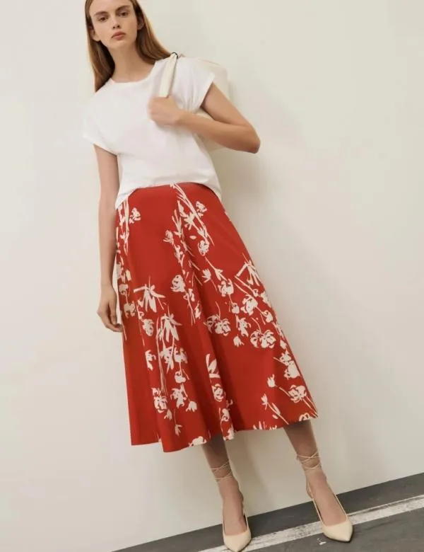 Marella Skirts Women Patterned Skirt Red