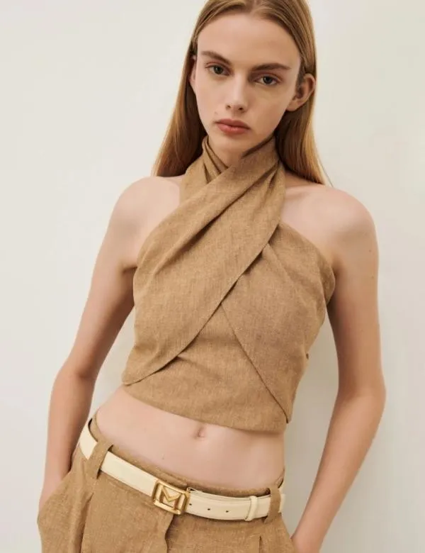 Marella Tops And TShirt Women Crossover Top Beige