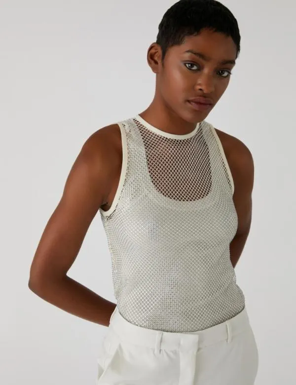 Marella Tops And TShirt Women Mesh Top Wool White