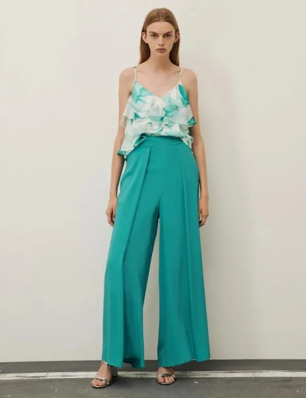 Marella Trousers Women Crepe Trousers Emerald