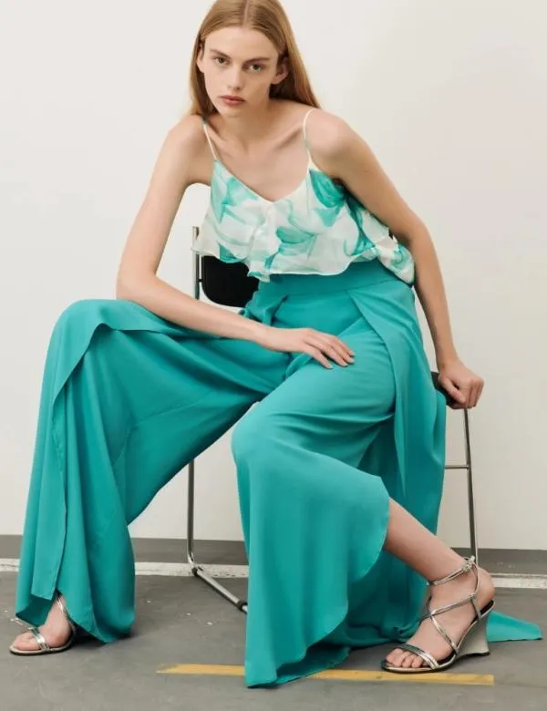 Marella Trousers Women Crepe Trousers Emerald