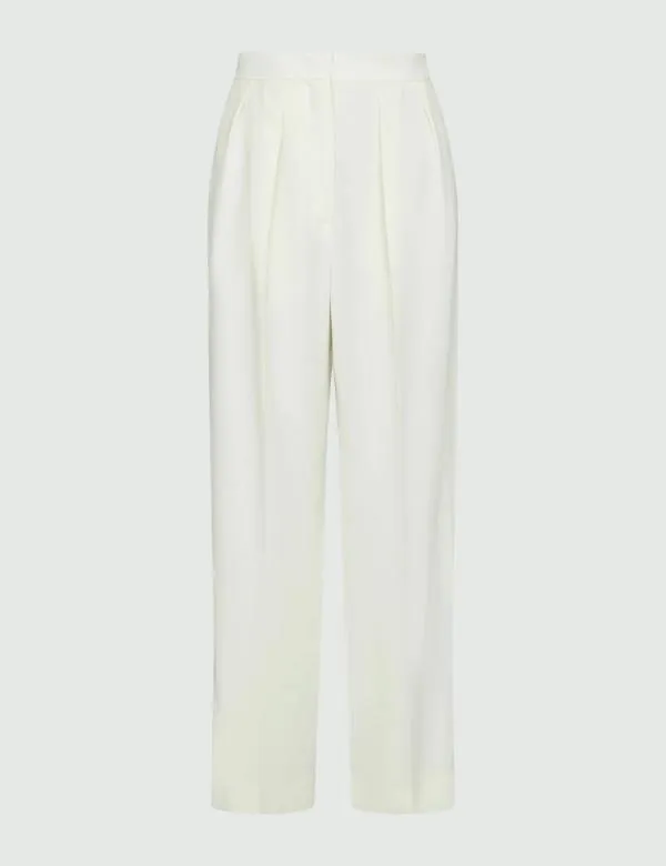 Marella Trousers Women Darted Trousers Wool White