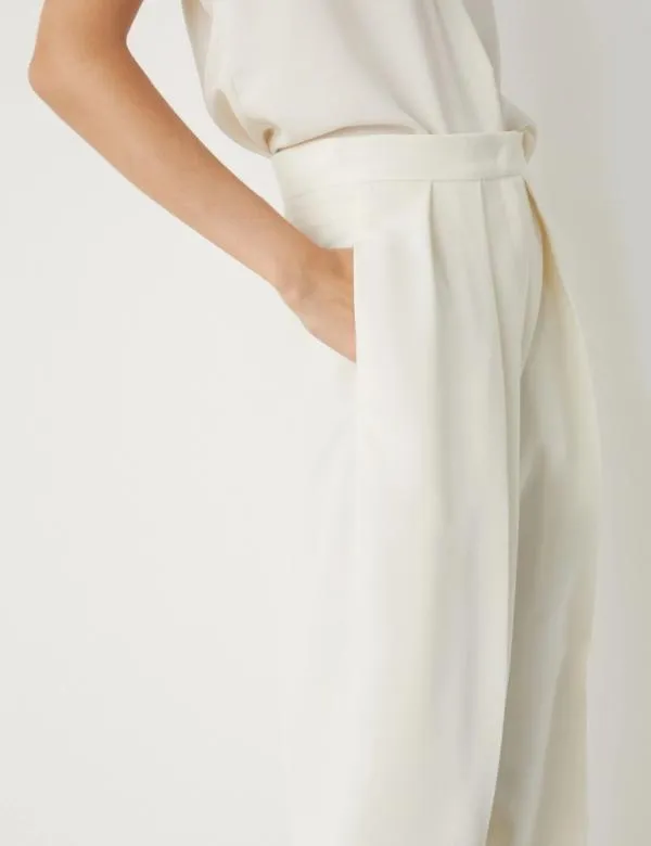 Marella Trousers Women Darted Trousers Wool White