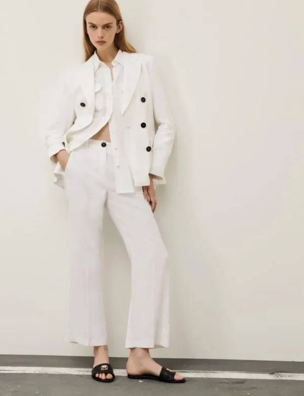 Marella Trousers Women Flared Trousers White