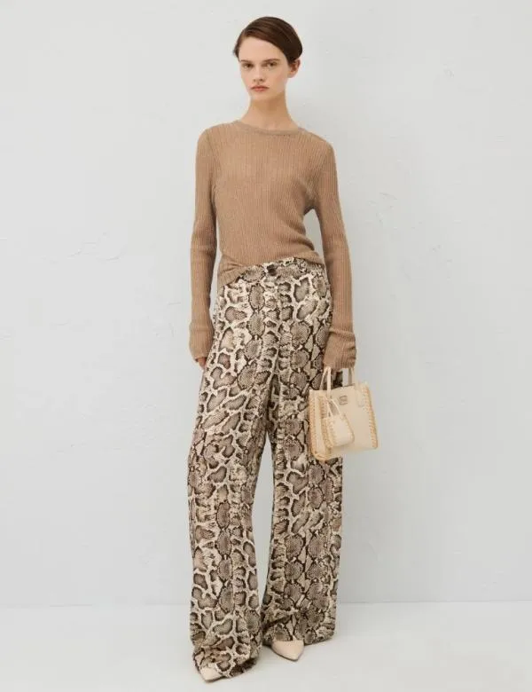 Marella Trousers Women Patterned Trousers Natural