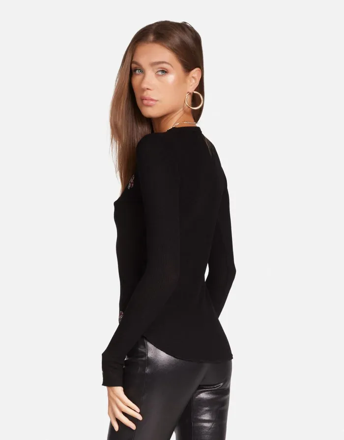 McKinley Crystal Mushrooms Black Women039s Lauren Moshi Long Sleeve