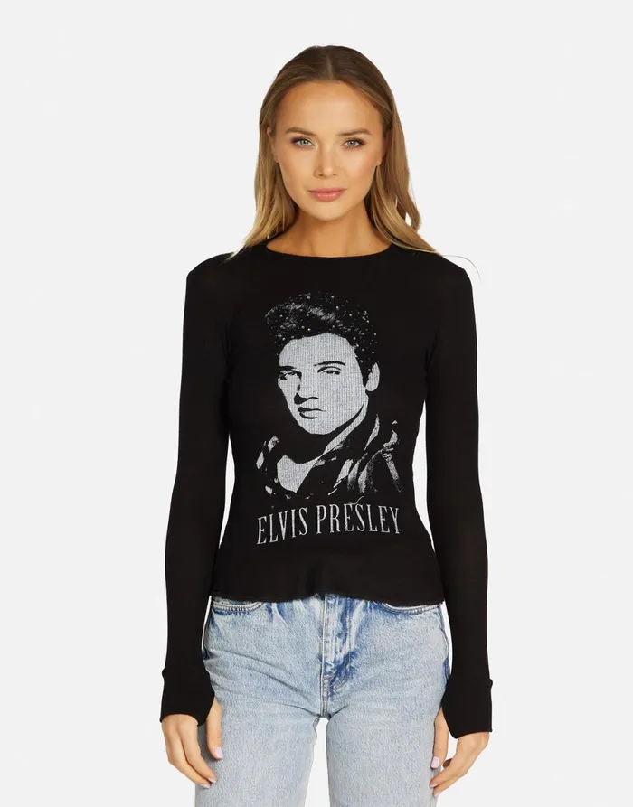 McKinley Elvis Presley Black Women039s Lauren Moshi Long Sleeve