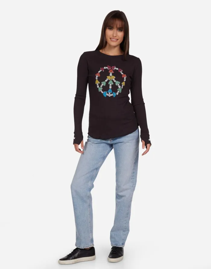 McKinley Mushroom Peace Onyx Women039s Lauren Moshi Long Sleeve