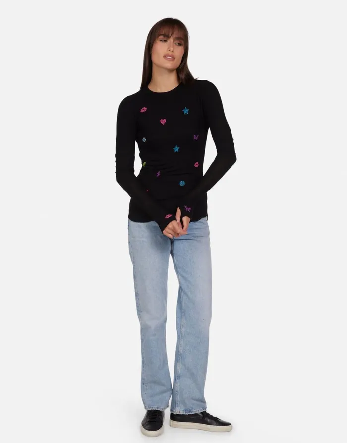 McKinley Neon Stud Elements Black Women039s Lauren Moshi Long Sleeve