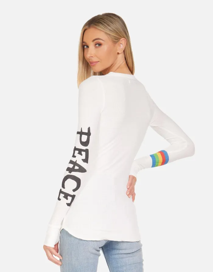 McKinley Rainbow Peace Skull Milk Women039s Lauren Moshi Long Sleeve