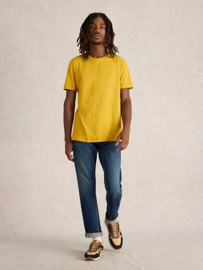 Men Abersoch Short Sleeve Tee Light Yellow White Stuff Loungewear