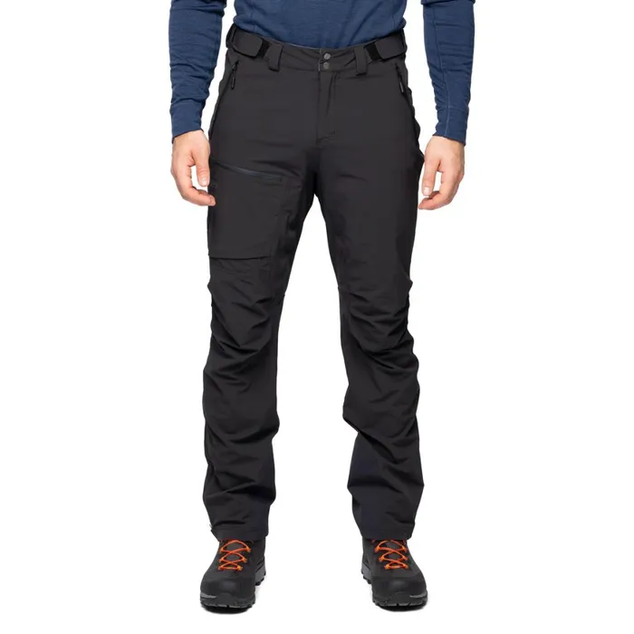 Men Bergans Of Norway Hiking Pants Breheimen Softshell Pants Black Solid Charcoal