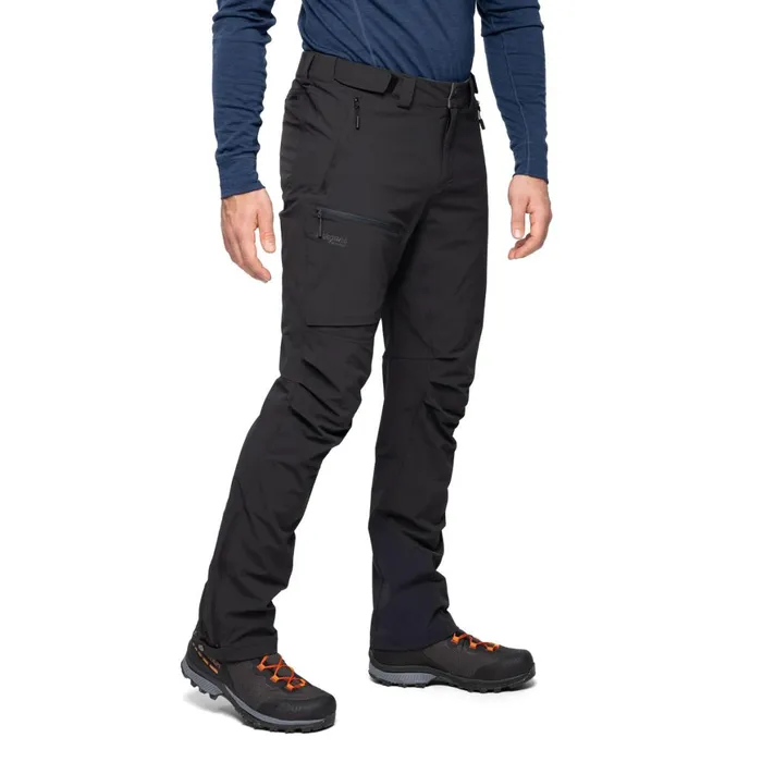 Men Bergans Of Norway Hiking Pants Breheimen Softshell Pants Black Solid Charcoal
