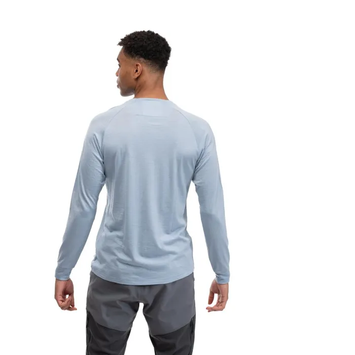 Men Bergans Of Norway Jumpers And Long Sleeves Lysebu Wool Henley Husky Blue