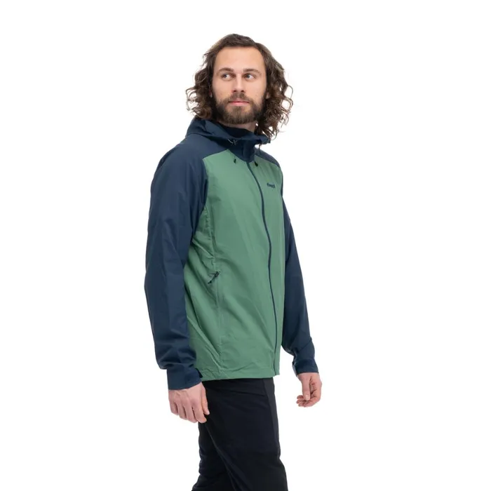 Men Bergans Of Norway Softshell Jackets Skar Light Windbreaker Jacket Dark Jade Green Navy Blue