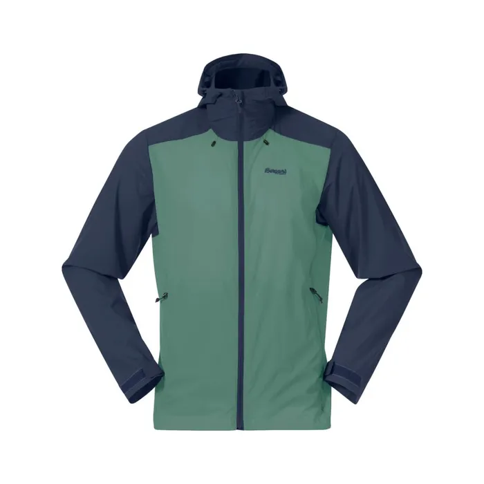 Men Bergans Of Norway Softshell Jackets Skar Light Windbreaker Jacket Dark Jade Green Navy Blue